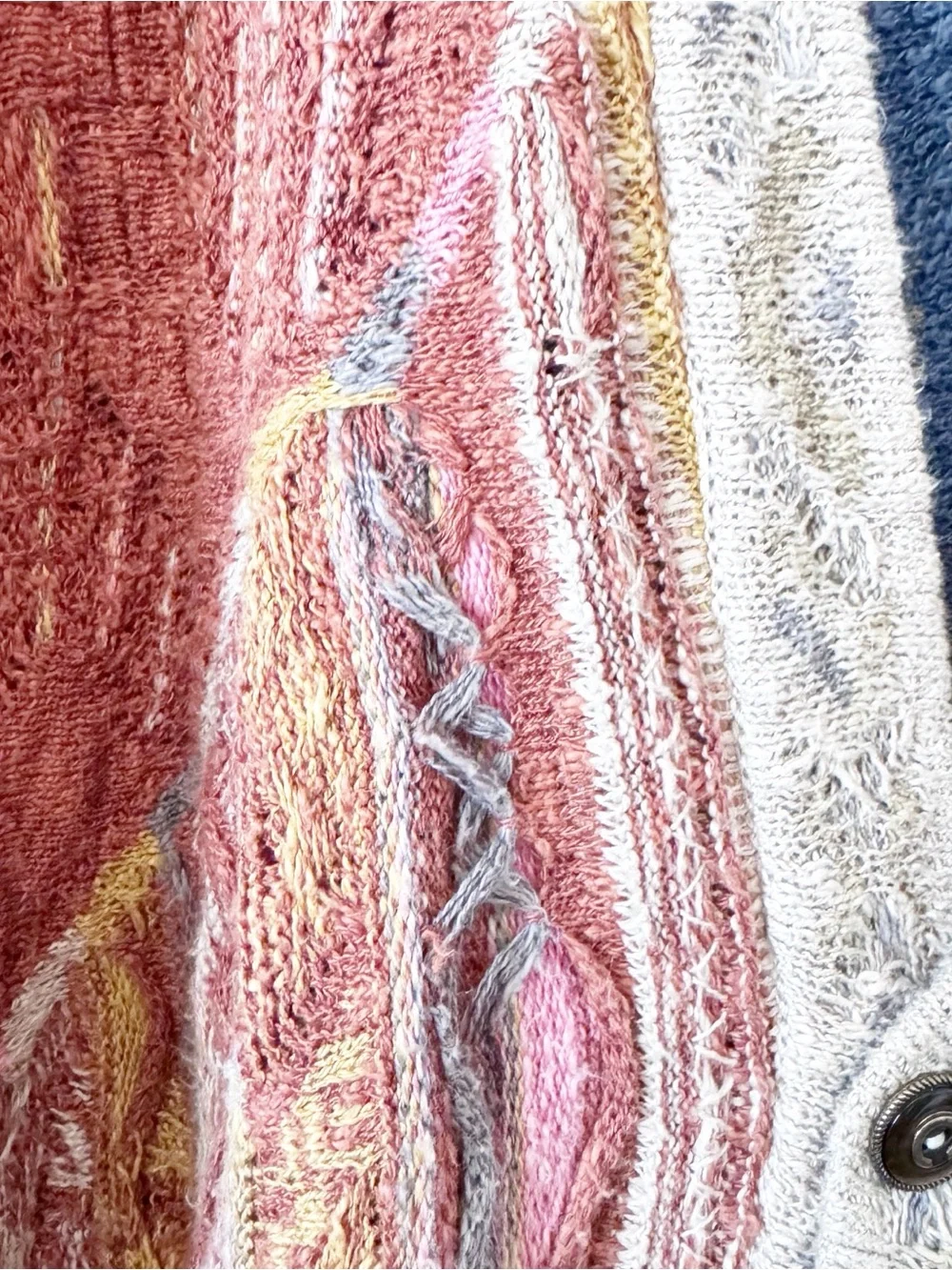 COOGI 90’s Vintage Multicolor Cable-Knit Colorful Cardigan